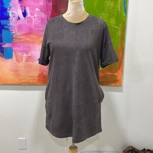 Grey suede dress